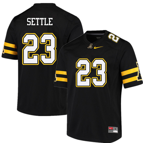 Men #23 John Settle Appalachian State Mountaineers College Football Jerseys Sale-Black